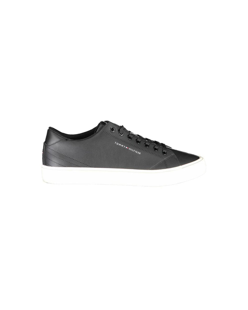 Tommy Hilfiger Men's Black Polyester Sneaker - 40 EU