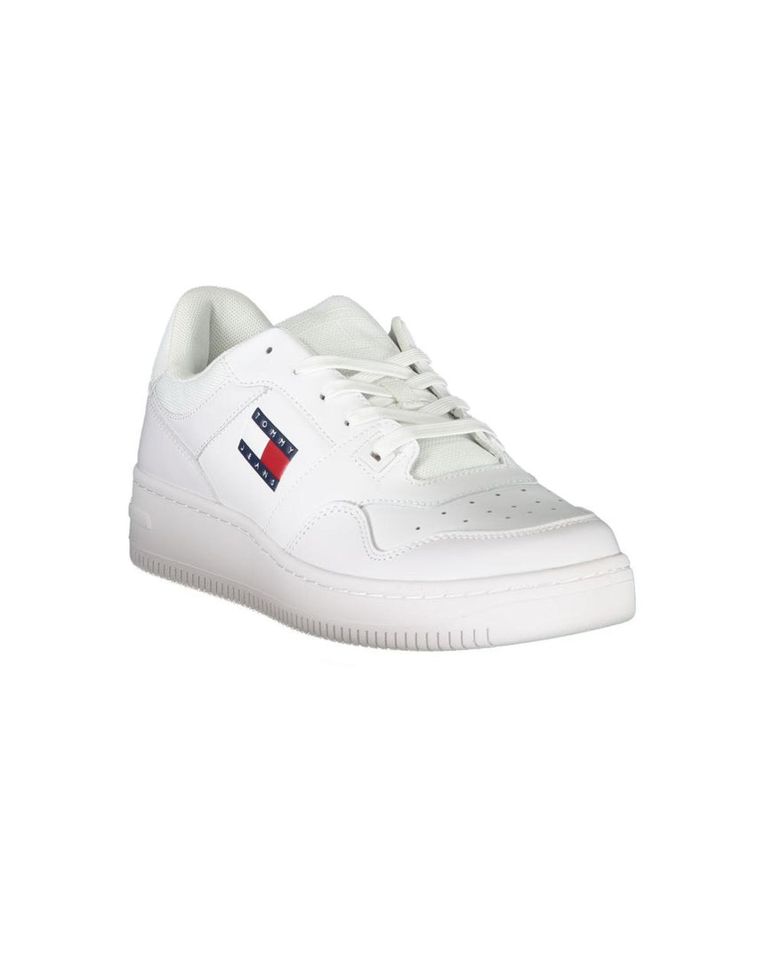 Tommy Hilfiger Men's White Polyester Sneaker - 40 EU