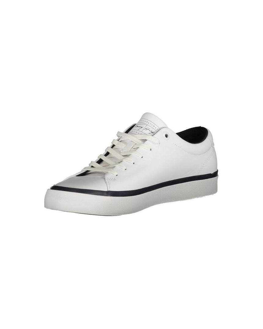 Tommy Hilfiger Men's White Polyester Sneaker - 41 EU