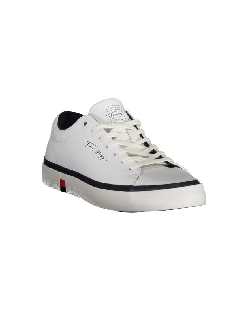 Tommy Hilfiger Men's White Polyester Sneaker - 44 EU