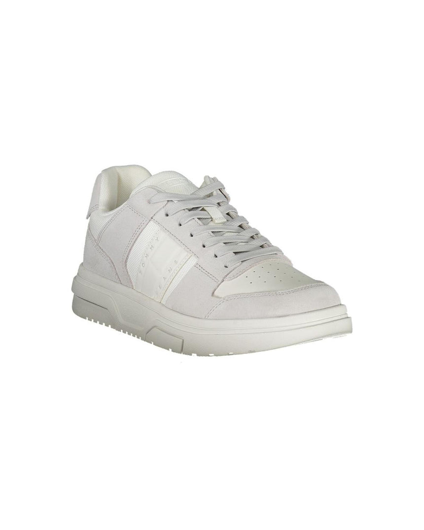 Tommy Hilfiger Men's White Polyester Sneaker - 42 EU