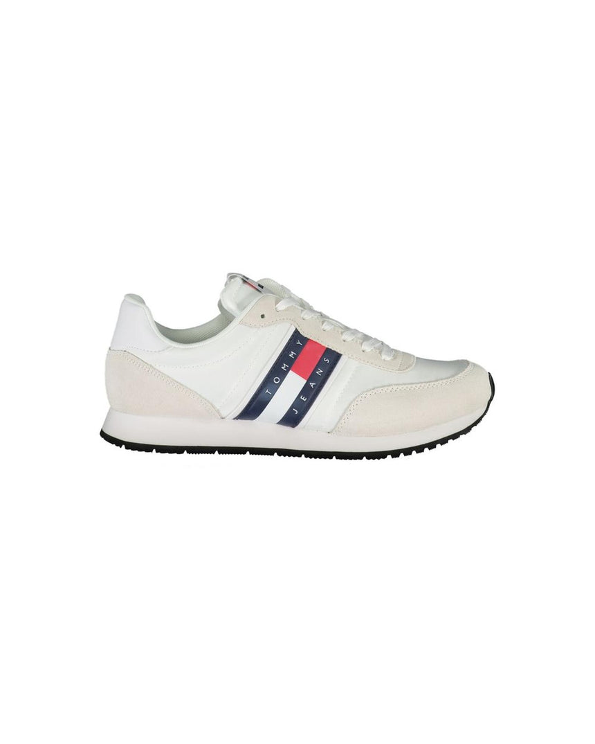 Tommy Hilfiger Men's White Polyester Sneaker - 41 EU