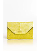 Enveloped in Precious Elaphe Leather: Classic Clutch with Perforated Details One Size Women