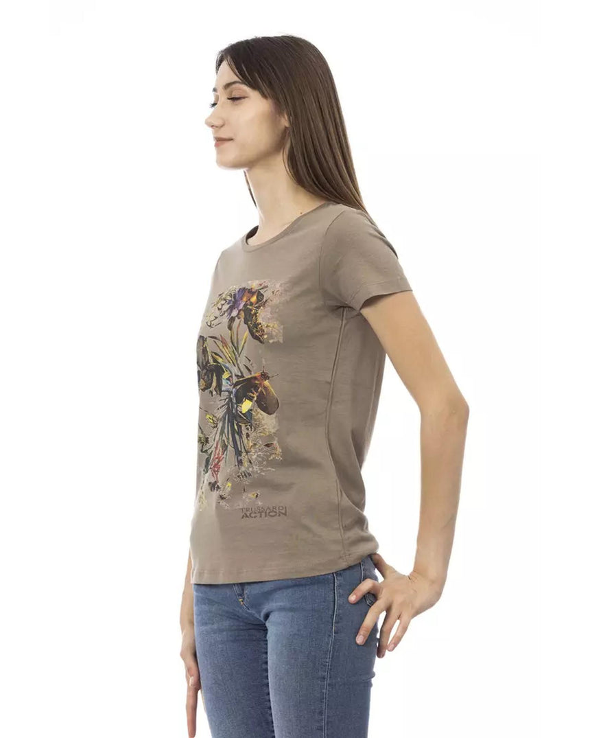 Front Print Short Sleeve T-shirt 2XL Women