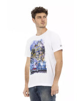 Front Print Short Sleeve T-shirt with Round Neck L Men