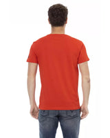 Front Print Short Sleeve T-shirt with Round Neck XL Men