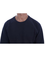 Cotton Crewneck Pullover Sweater with Logo Details L Men