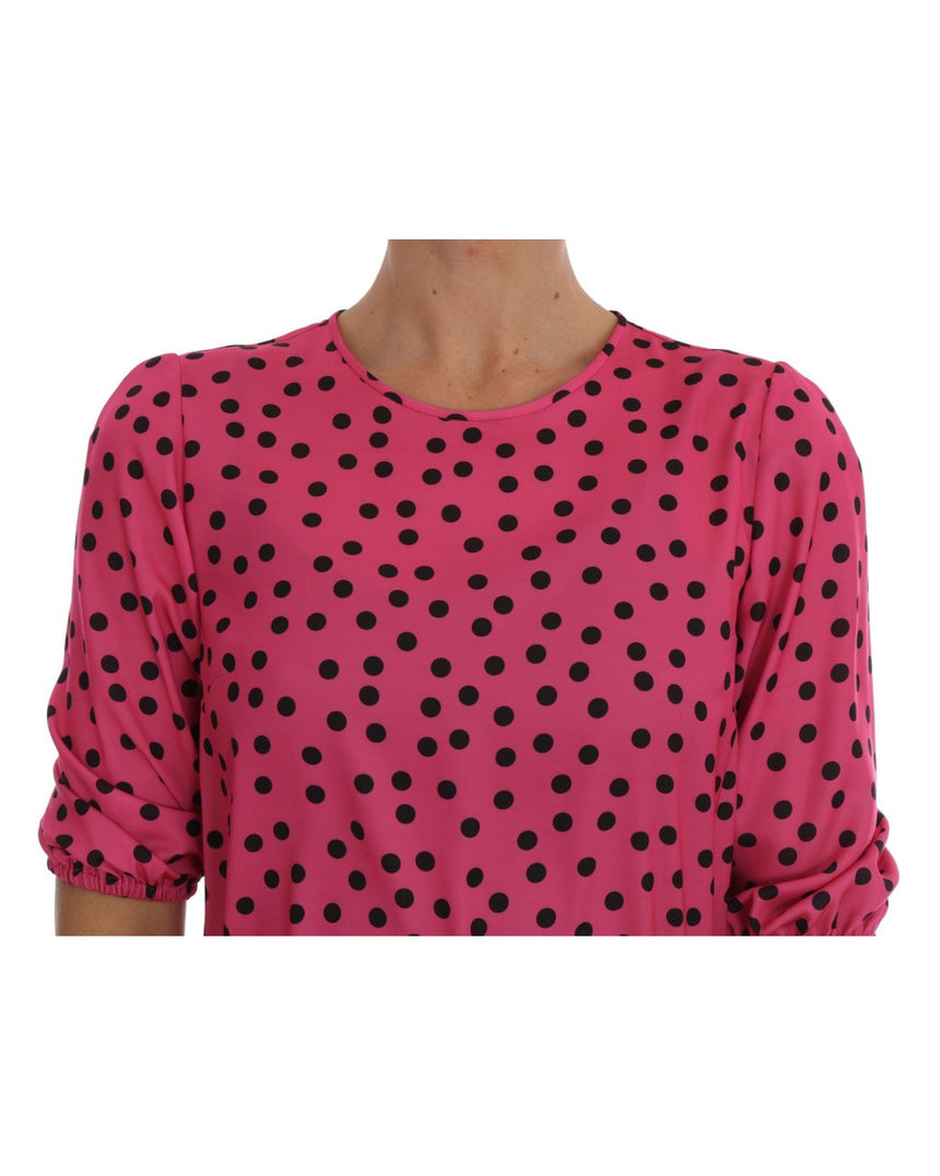 Enchanted Sicily Silk Blouse with Polka Dots 36 IT Women