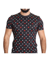 Gorgeous Dolce & Gabbana Dark Gray Hearts Print T-Shirt 48 IT Men