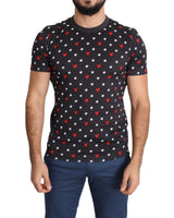 Gorgeous Dolce & Gabbana Dark Gray Hearts Print T-Shirt 48 IT Men