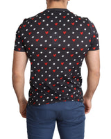 Gorgeous Dolce & Gabbana Dark Gray Hearts Print T-Shirt 48 IT Men