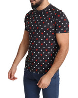 Gorgeous Dolce & Gabbana Dark Gray Hearts Print T-Shirt 48 IT Men