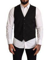 Dolce & Gabbana Black Dress Vest with Logo Details 50 IT Men