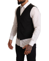 Dolce & Gabbana Black Dress Vest with Logo Details 50 IT Men