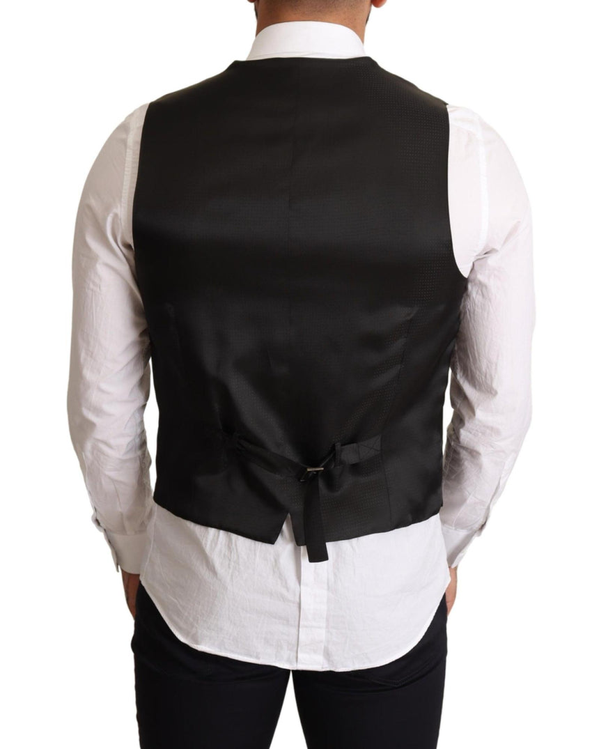 Dolce & Gabbana Black Dress Vest with Logo Details 50 IT Men