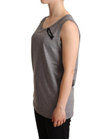 Gray Round Neck Sleeveless Tank by Dolce & Gabbana 38 IT Women