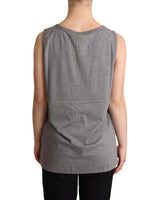 Gray Round Neck Sleeveless Tank by Dolce & Gabbana 38 IT Women