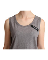 Gray Round Neck Sleeveless Tank by Dolce & Gabbana 38 IT Women