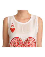 Dolce & Gabbana Sleeveless Ace of Hearts Tank Top 36 IT Women