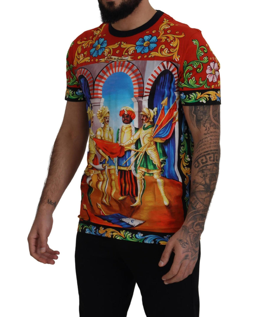 Majolica Soldier Print Crewneck T-Shirt 46 IT Men