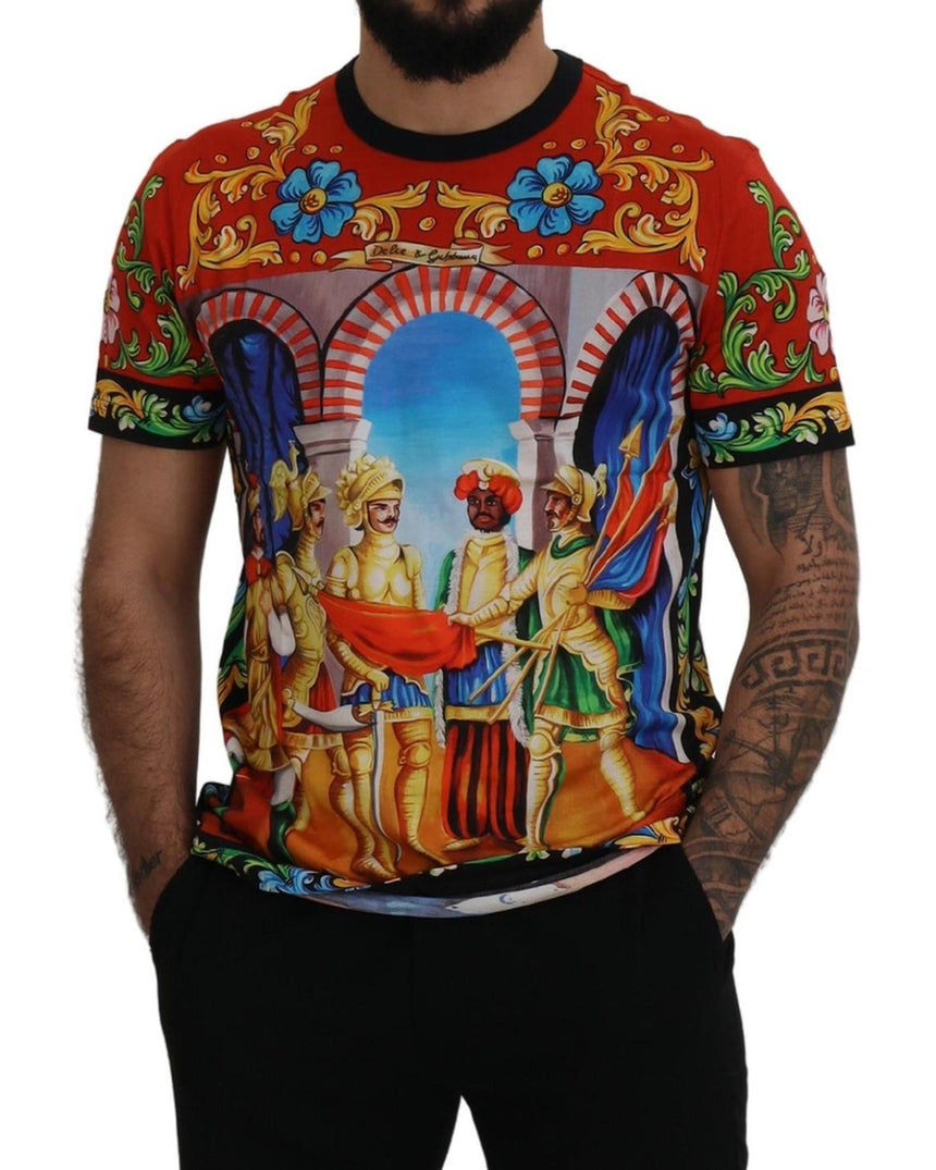 Majolica Soldier Print Crewneck T-Shirt 46 IT Men