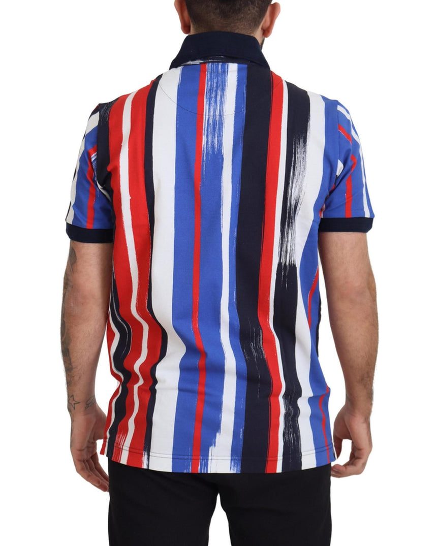 100% Authentic Dolce & Gabbana Striped Polo T-Shirt 46 IT Men