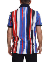 100% Authentic Dolce & Gabbana Striped Polo T-Shirt 48 IT Men