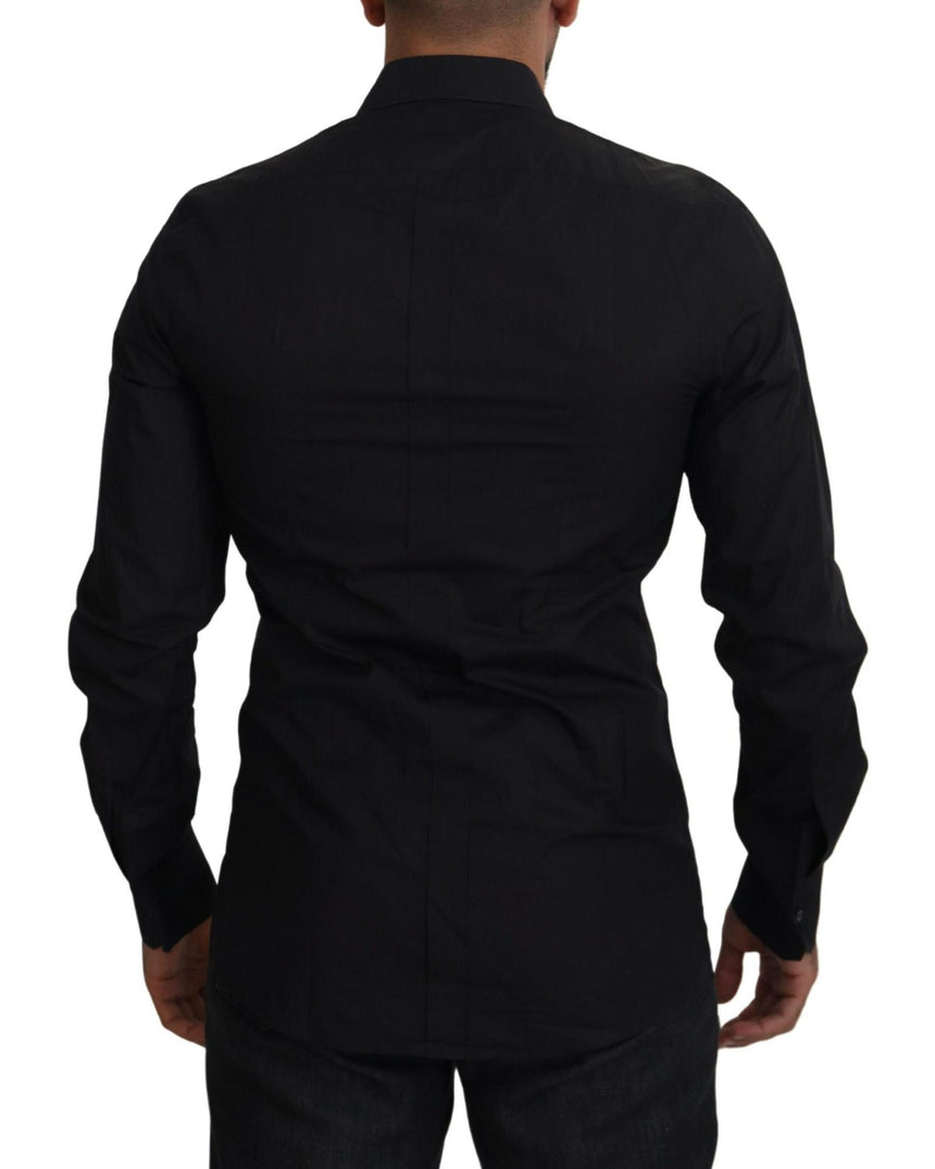 GOLD Long Sleeve Shirt with Floral Embroidery by Dolce & Gabbana 39 IT Men