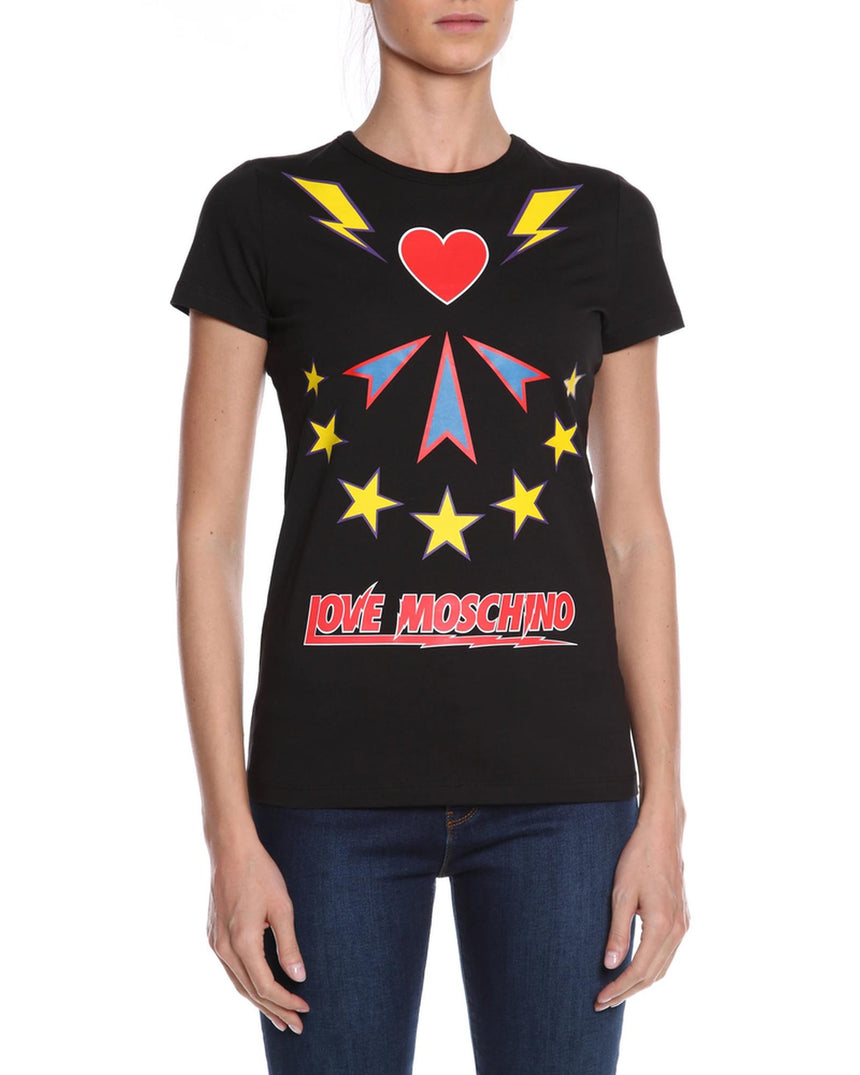 Colorful Prints Love Moschino T-Shirt 44 IT Women