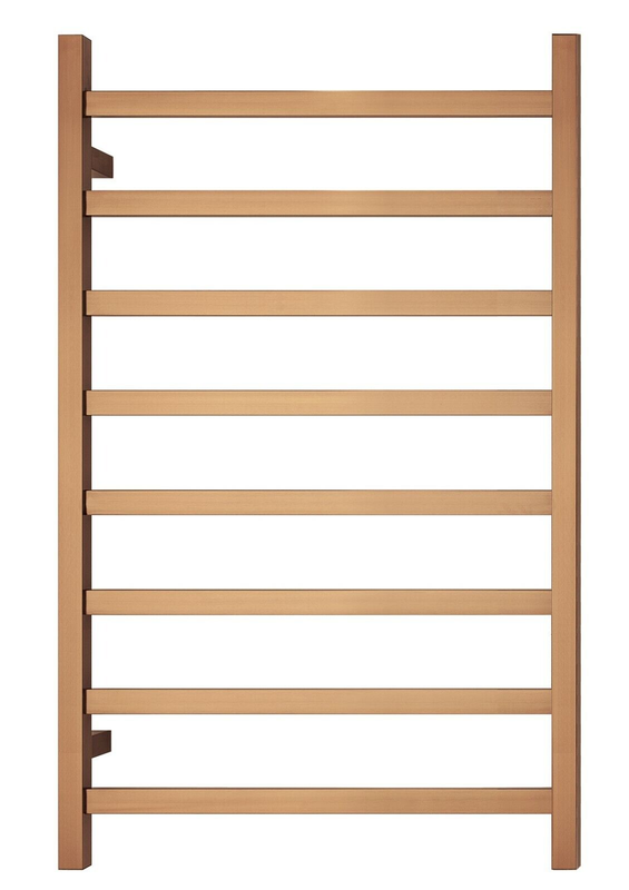 Premium Polished Rose Gold Heated Towel Rack - 8 Bars, Square Design, AU Standard, 1000x620mm Wide