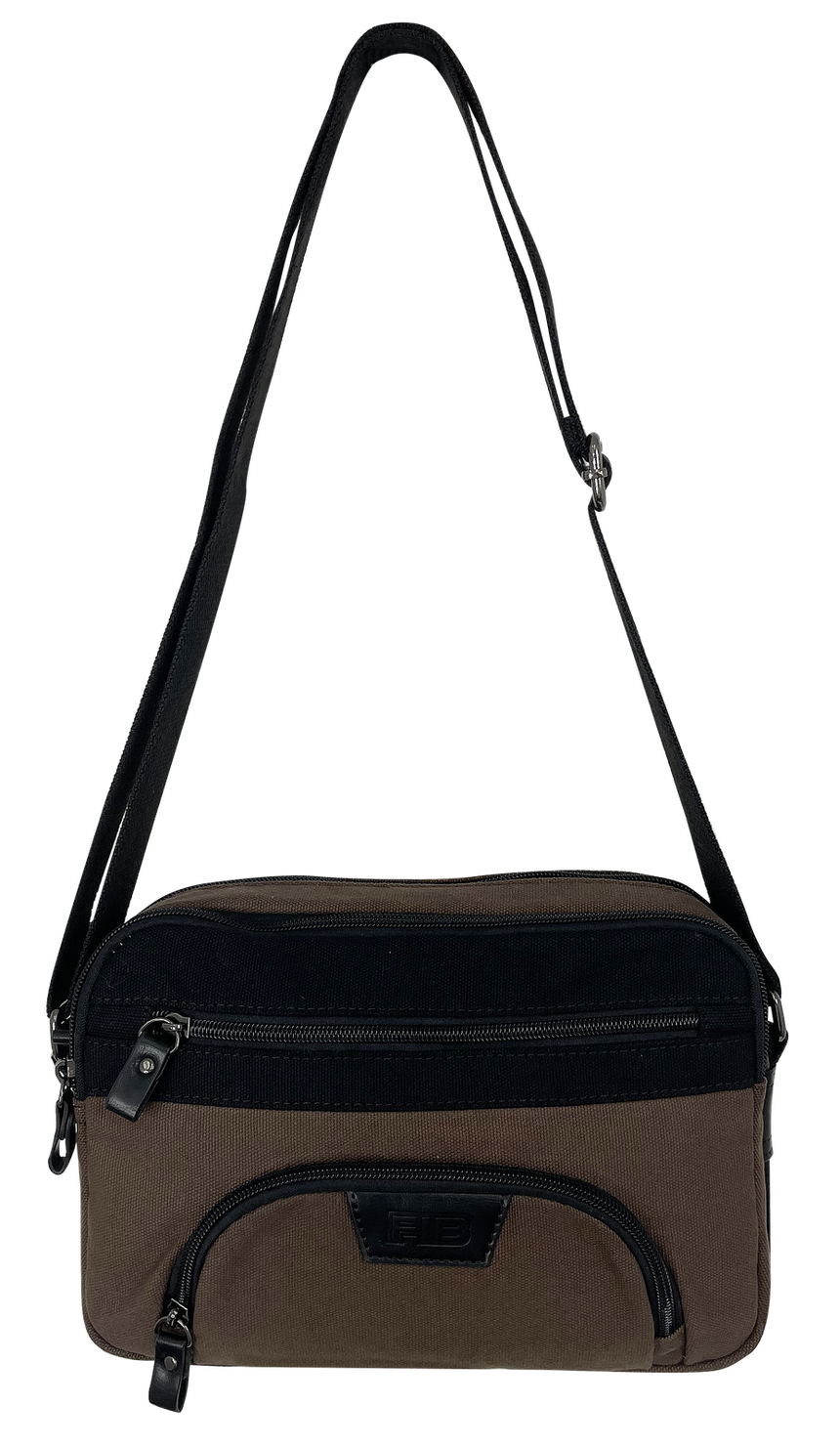 FIB Byron East West Sling Shoulder Bag Travel Adjustable Strap - Brown