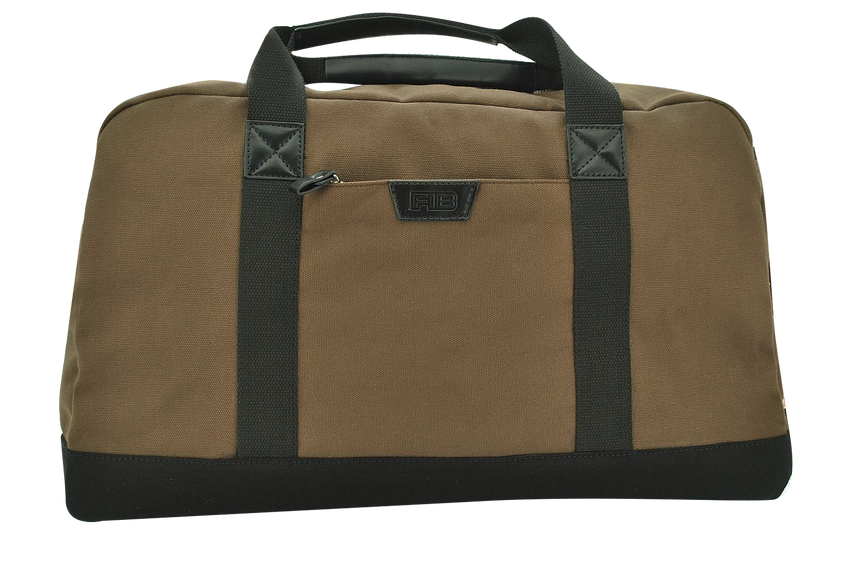 FIB Byron Cotton Canvas Overnight Bag Travel Luggage Duffle Duffel - Brown