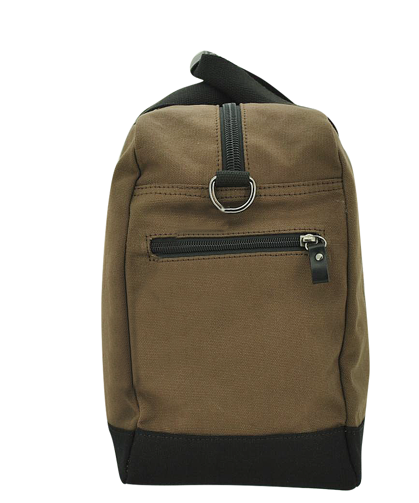 FIB Byron Cotton Canvas Overnight Bag Travel Luggage Duffle Duffel - Brown