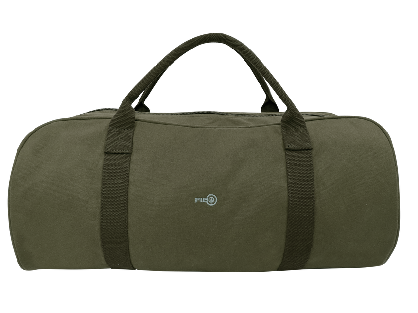 FIB Barrell Duffle Bag Travel Cotton Canvas Sports Luggage - Green