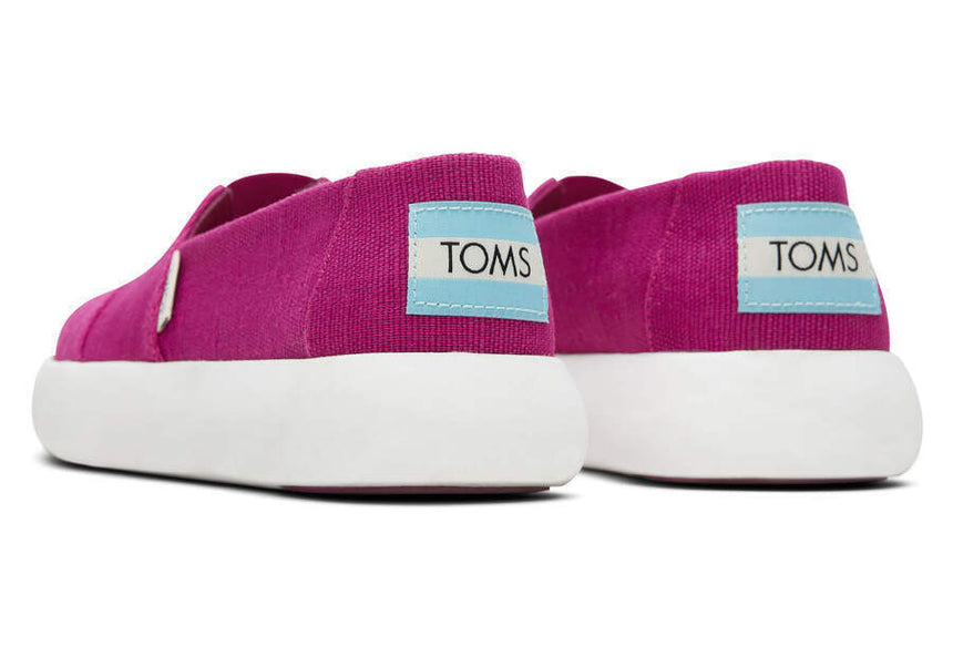 TOMS Womens Canvas Slip On Shoes Sneakers Flats Platform Espadrilles - Fuchsia Pink - US 7