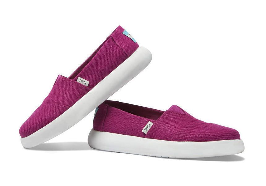 TOMS Womens Canvas Slip On Shoes Sneakers Flats Platform Espadrilles - Fuchsia Pink - US 8