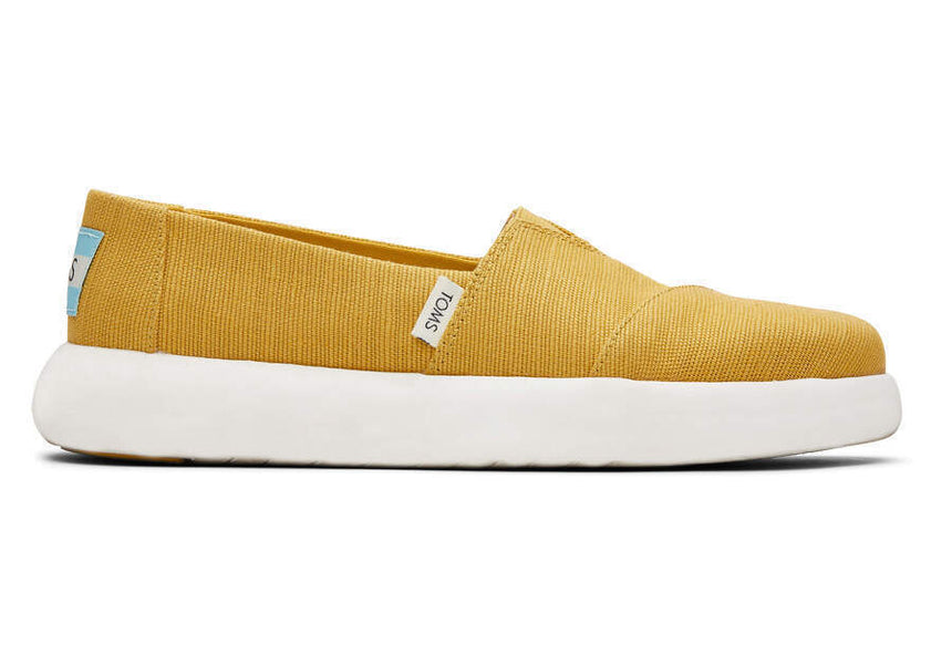 TOMS Womens Canvas Slip On Shoes Sneakers Flats Alpargata Espadrilles - Mustard - US 7