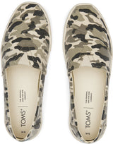 TOMS Womens Casual Canvas Slip On Sneakers Shoes Espadrilles - Army Camo Camouflage - US 8