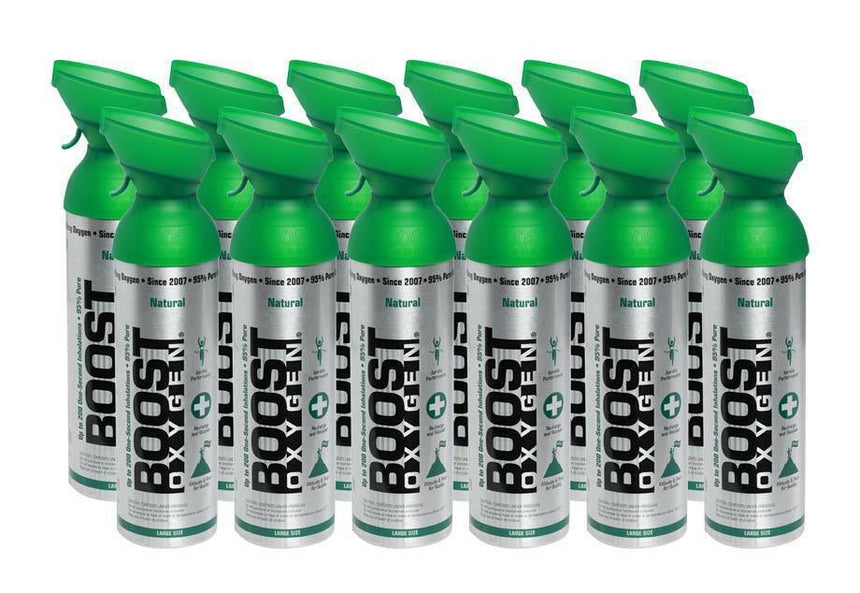 12pk 10 Litres of Boost Pure Oxygen in a Can Supplemental - 200 Breath (Large)