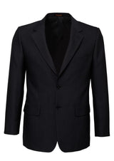 Mens Single Breasted 2 Button Suit Jacket Work Business - Pin Striped - Black - 127