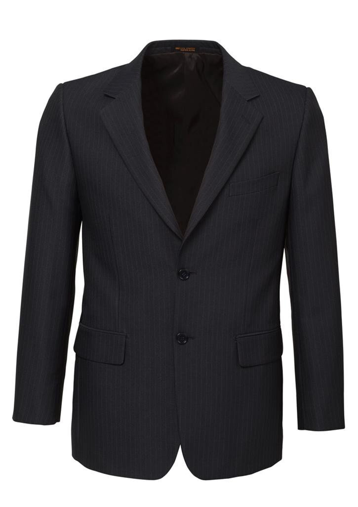 Mens Single Breasted 2 Button Suit Jacket Work Business - Pin Striped - Charcoal - 137