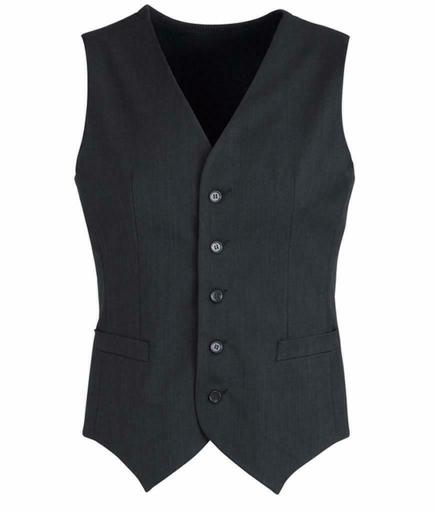 Mens Peaked Vest Waistcoat w/ Knitted Back Suit Formal Wedding Dress Up - Charcoal - 132