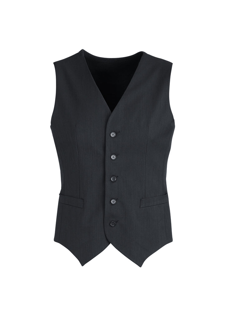 Mens Peaked Vest Waistcoat w/ Knitted Back Suit Formal Wedding Dress Up - Charcoal - 132