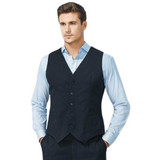 Mens Peaked Vest Waistcoat w/ Knitted Back Suit Formal Wedding Dress Up - Navy - 142