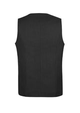 Mens Bamboo Blend Longline Vest Waistcoat w/ Stretch Business Forrnal Dress - Charcoal - 117