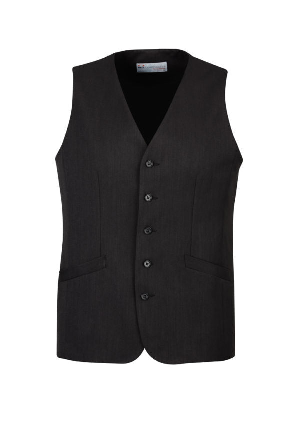 Mens Bamboo Blend Longline Vest Waistcoat w/ Stretch Business Forrnal Dress - Charcoal - 137