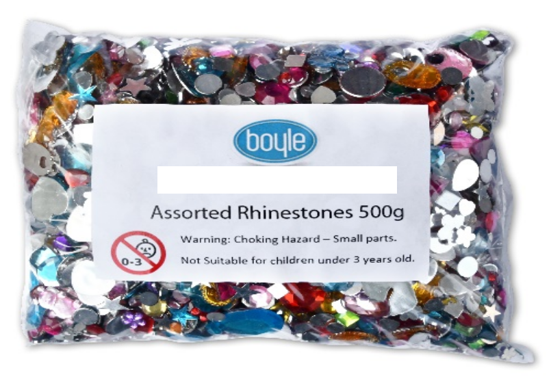 500g Boyle Assorted Rhinestones Acrylic Flat Back Art Craft