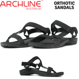 ARCHLINE Unisex Viva Orthotic Sandals Foot Pain Relief w Strap Shoes - Black - EUR 46 (Mens UK13/Ladies US15)