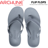 ARCHLINE Orthotic Flip Flops Thongs Arch Support Shoes Footwear - Grey - EUR 36