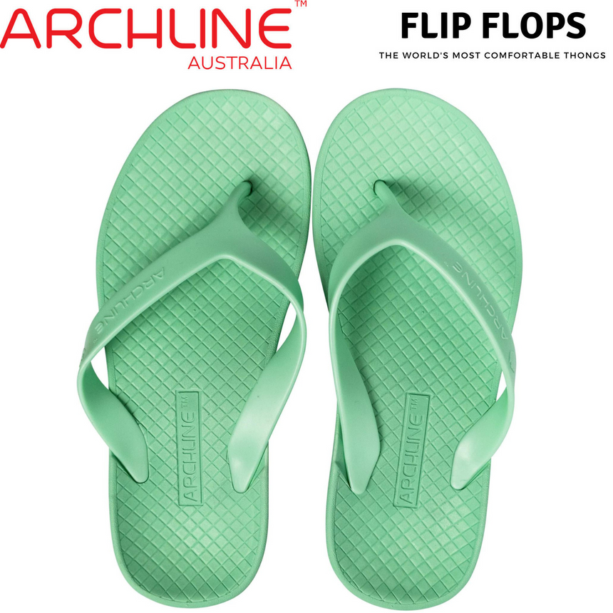 ARCHLINE Orthotic Thongs Arch Support Shoes Footwear Flip Flops - Dew Green - EUR 39